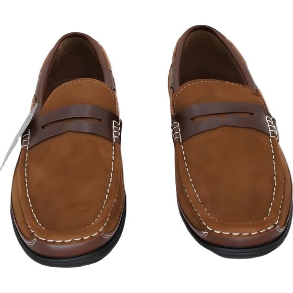 Aston Marc Two-Tone Penny Loafers Driving Shoes Brown Slip-On Men's US 11M - Picture 5 of 6